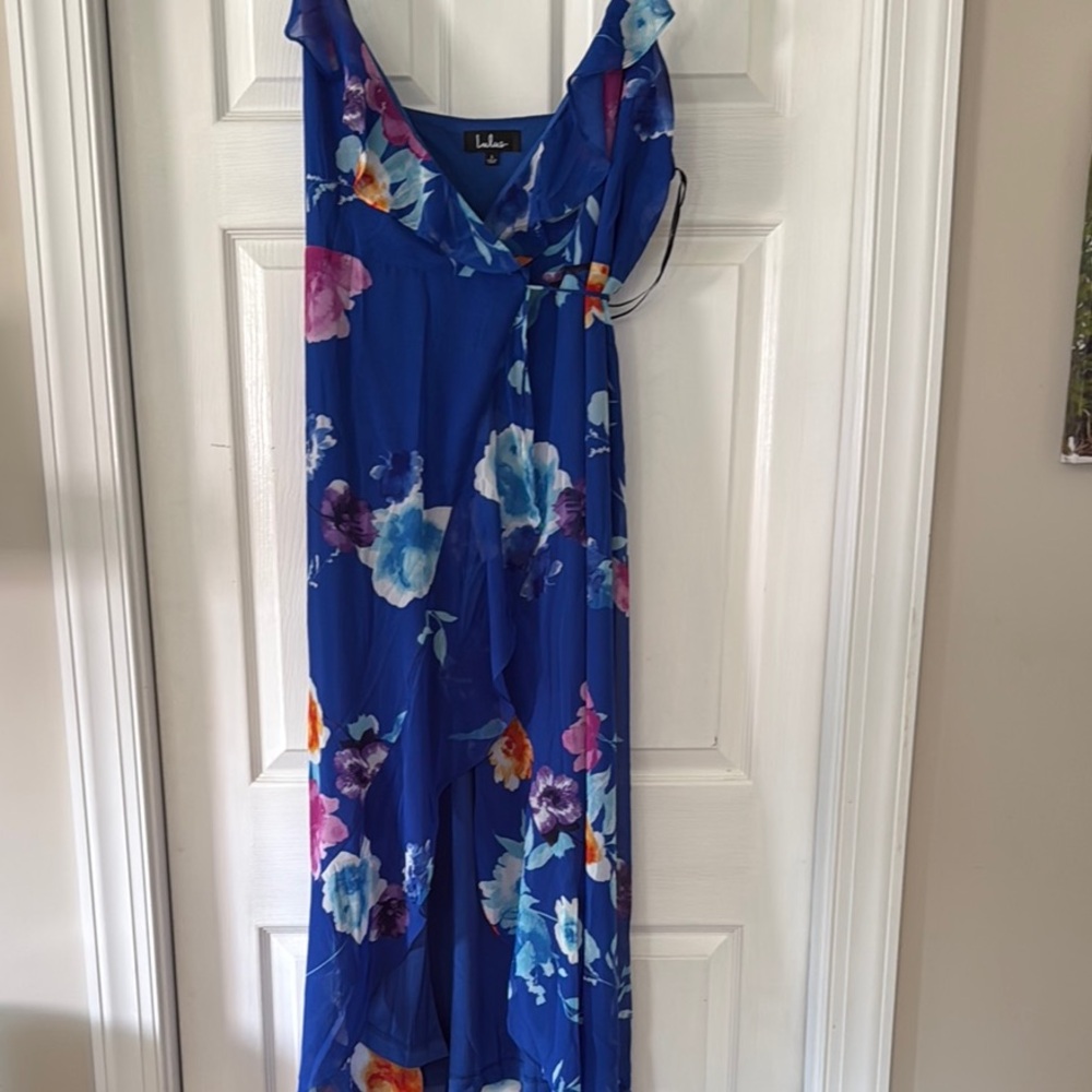 Lulu's Vibrant Floral High Low Dress